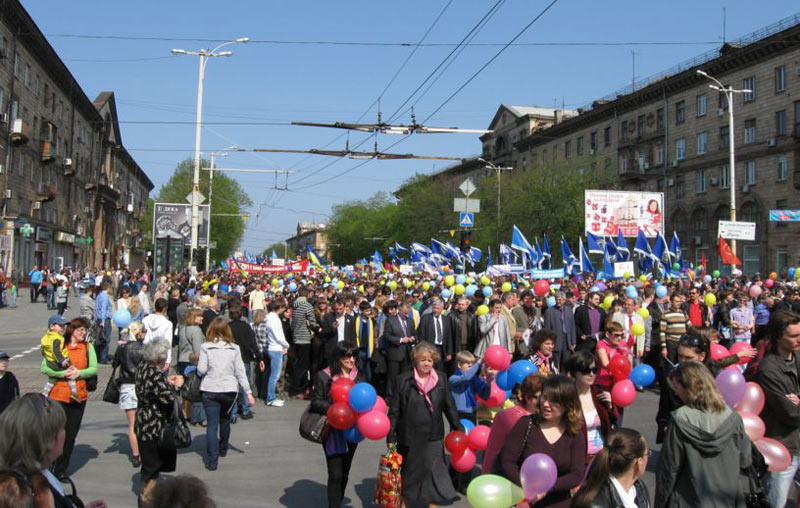 Первомайская демонстрация в Запорожье