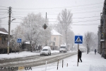 Идет снег на ул. Артема в Запорожье