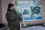 Солдат с трубой на Уральских казармах в Запорожье