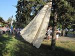 Десантники распустили парашут на дереве  (на День ВДВ в Запорожье)