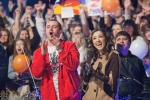 МС Т и Аня Завальская во время эфира шоу Майдан's в Запорожье