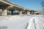 Строящиеся мосты в снегу (Запорожье)