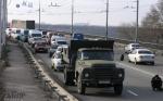 Автомобильные пробки на Днепрогэсе в Запорожье